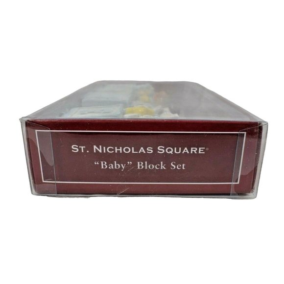 St. Nicholas Square Baby Block Set 4 Piece Ceramic Block Set New - Picture 4 of 5